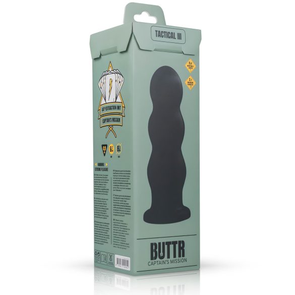 BUTTR Tactical III - dildo su siurbtuku - juodas