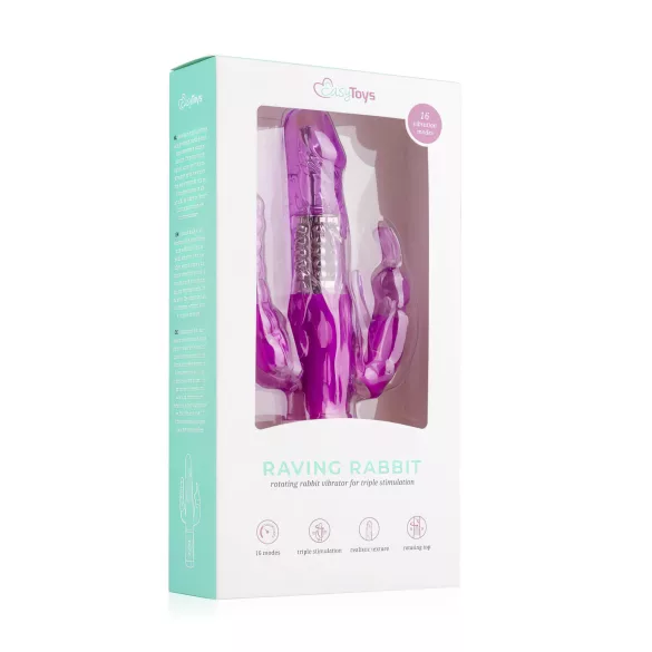Easytoys Raving Rabbit - 3 šakų vibratorius (rožinis)