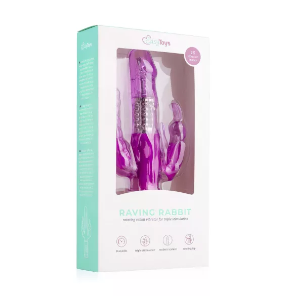 Easytoys Raving Rabbit - 3 šakų vibratorius (rožinis)