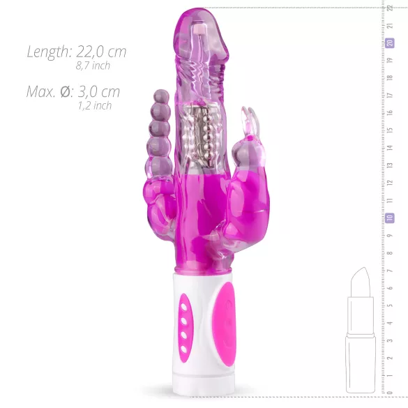 Easytoys Raving Rabbit - 3 šakų vibratorius (rožinis)