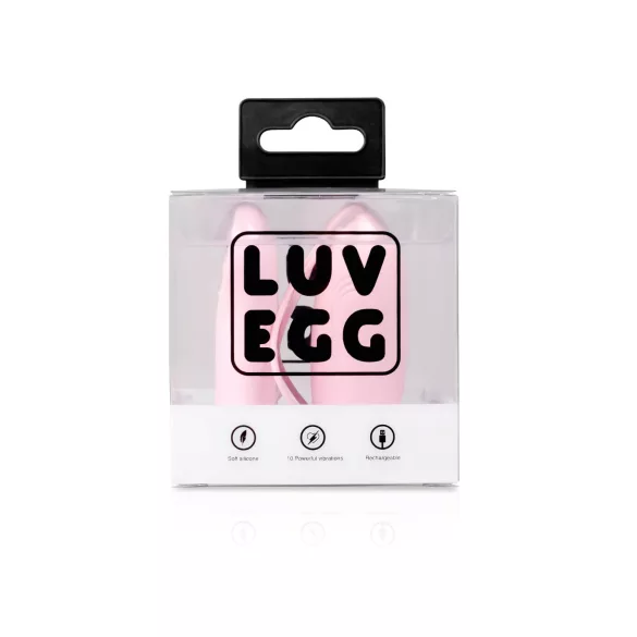 LUV EGG - vibruojantis kiaušinėlis su nuotoliniu valdymu - rožinis, įkraunamas
