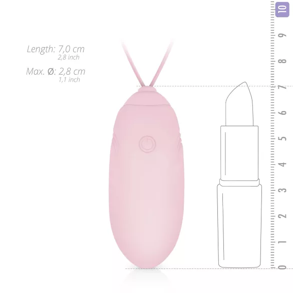 LUV EGG - vibruojantis kiaušinėlis su nuotoliniu valdymu - rožinis, įkraunamas