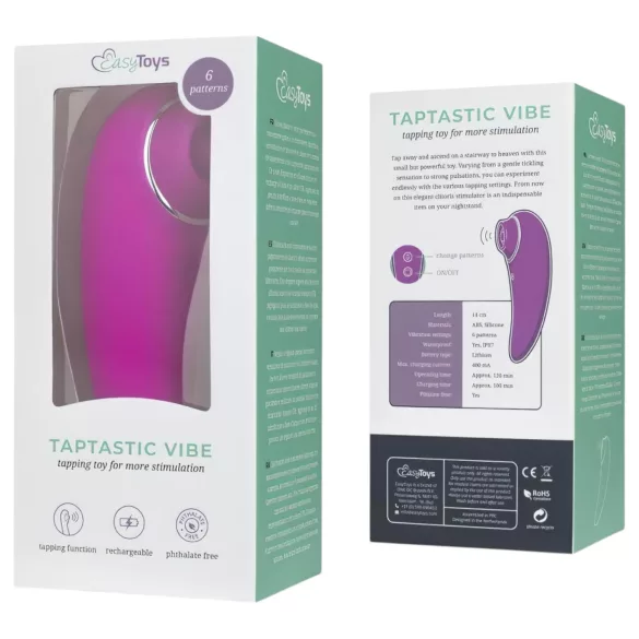 EasyToys Taptastic Vibe - įkraunamas, vandeniui atsparus klitorio vibratorius (rožinis)