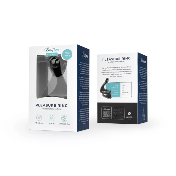 Easytoys - penio ir sėklidžių žiedas - tamprus - juodas