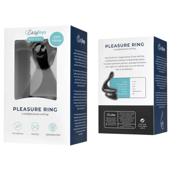 Easytoys - penio ir sėklidžių žiedas - tamprus - juodas