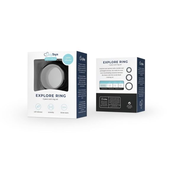 Easytoys Explore Ring - penio žiedų rinkinys - 3 vnt - juodi