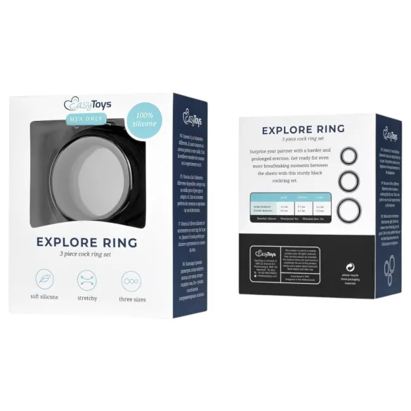 Easytoys Explore Ring - penio žiedų rinkinys - 3 vnt - juodi