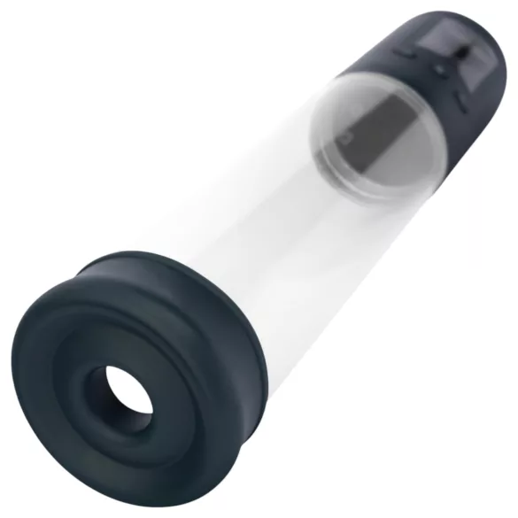 Boners - automatinė varpos pompa su LCD ekranu - permatoma/juoda