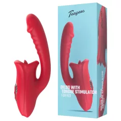   Teazers - vibratorinis dildo su liežuvėlio klitorio stimuliatoriumi (raudonas)