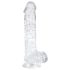 EasyToys - dildo su sėklidėmis - 13,5 cm - permatomas