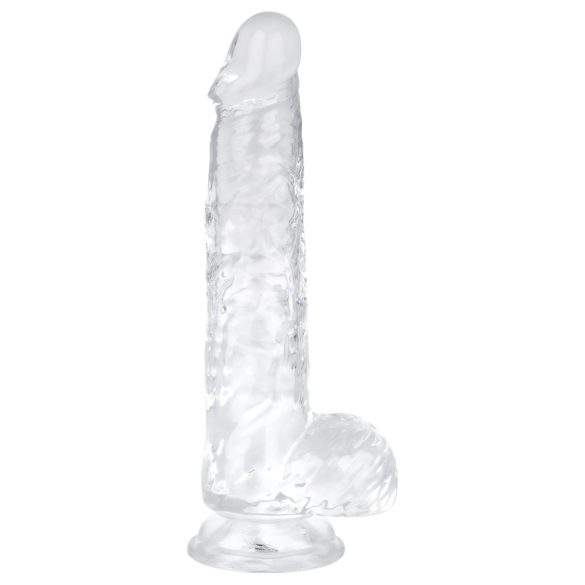 EasyToys - dildo su sėklidėmis - 13,5 cm - permatomas