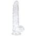 EasyToys - dildo su sėklidėmis - 13,5 cm - permatomas