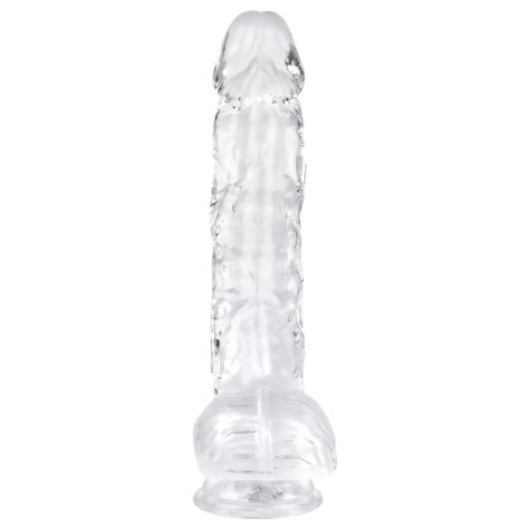 EasyToys - dildo su sėklidėmis - 13,5 cm - permatomas
