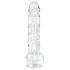 EasyToys - dildo su sėklidėmis - 13,5 cm - permatomas
