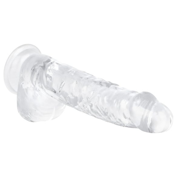 EasyToys - dildo su sėklidėmis - 13,5 cm - permatomas