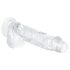 EasyToys - dildo su sėklidėmis - 13,5 cm - permatomas
