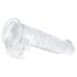 EasyToys - dildo su sėklidėmis - 13,5 cm - permatomas