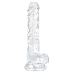 EasyToys - dildo su sėklidėmis - 17 cm - skaidrus