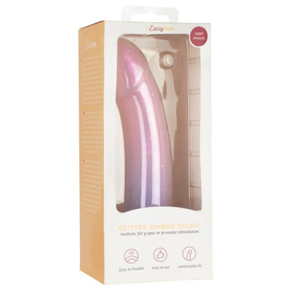 EasyToys Mermaid - blizgantis dildo - 19 cm - rožinis