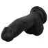 Easytoys - realistiškas dildo su sėklidėmis - 12 cm - juodas