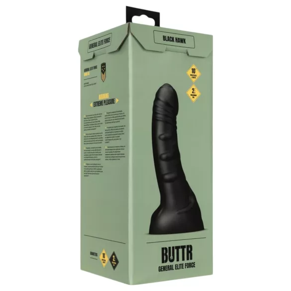 BUTTR Black Hawk - realistiškas analinis dildo - juodas