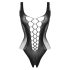 Christine - giliai iškirpta tinklinė glaustinukė - (juoda) - XS-XL