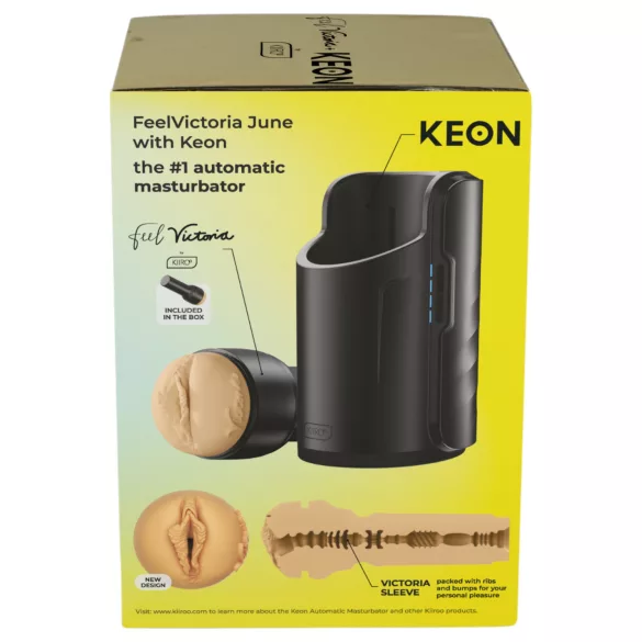 Kiiroo Keon Wifi + Victoria June - masturbuoklis su dirbtine makštimi