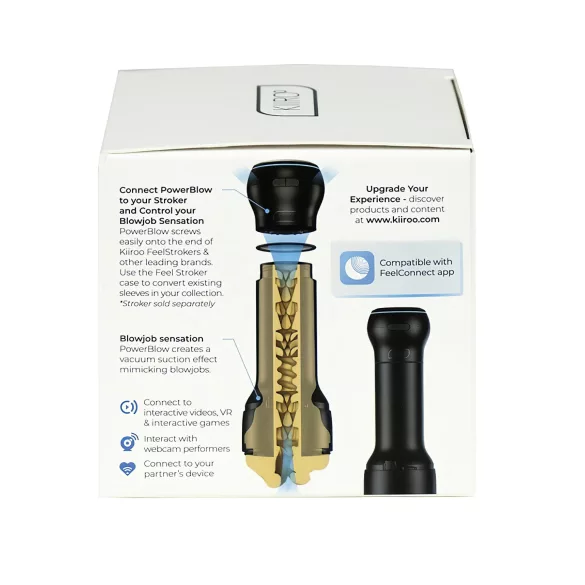 Kiiroo PowerBlow - masturbatorius su siurbimu ir išmaniu valdymu - juodas