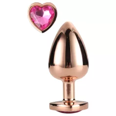   Gleaming Love - analinis kaištis su širdelės formos akmeniu - M rožinis auksas