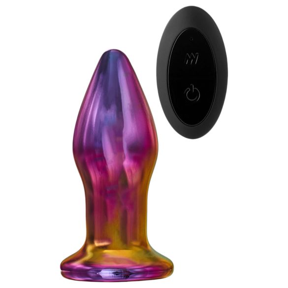 Glamour Glass - kūginis, spalvotas, stiklinis analinis vibratorius su radiju