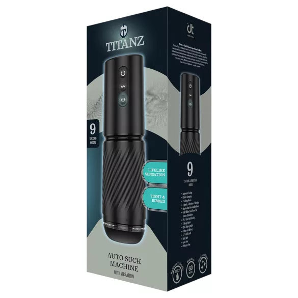 Titanz Auto Suck - automatinis masturbatorius (juodas)