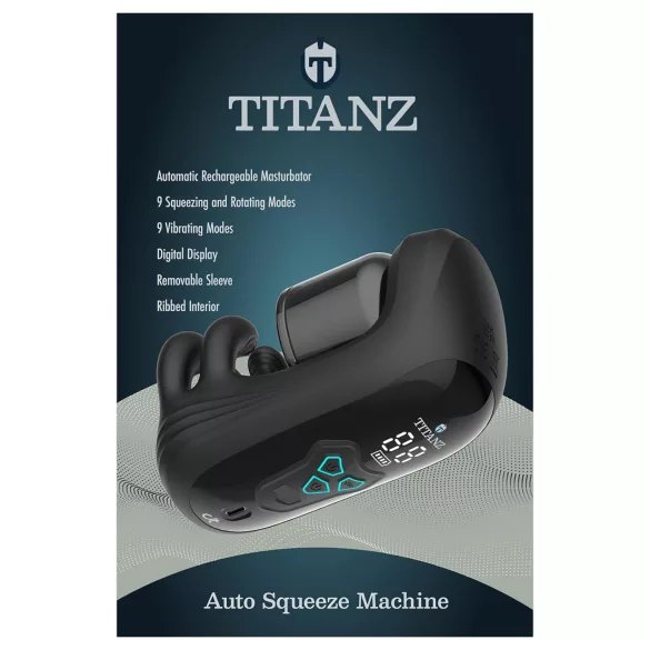 Titanz Auto Squeeze - automatinis masturbatorius (juodas)