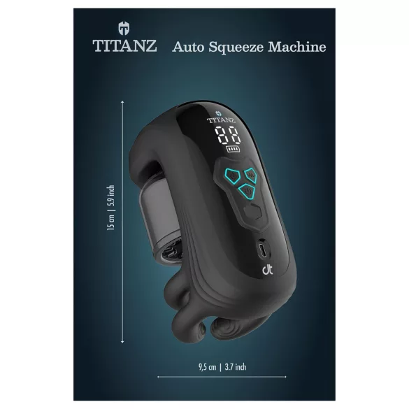Titanz Auto Squeeze - automatinis masturbatorius (juodas)