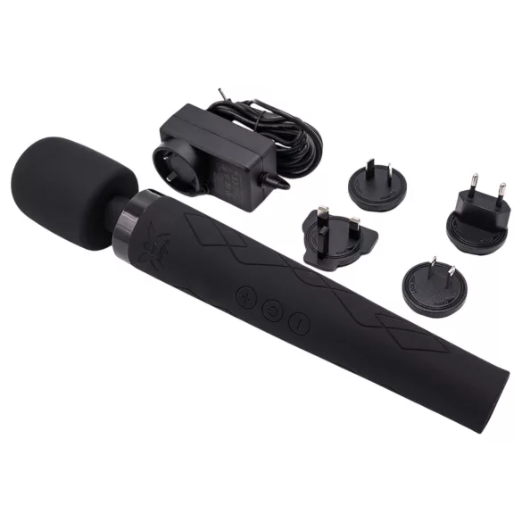 Pixey Deluxe Black Velvet - lazdelės tipo vibratorius L (juodas)
