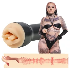   Kiiroo Feel Leigh Raven - dirbtinė burna su įpjautu liežuviu (natūralios spalvos)