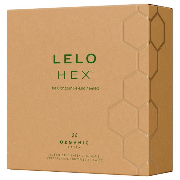 LELO Hex Organic - prezervatyvai - natūralus lateksas - 36 vnt