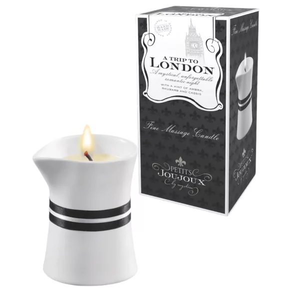 Petits Joujoux London - masažinė žvakė - rabarbarai ir gintaras - 120 ml