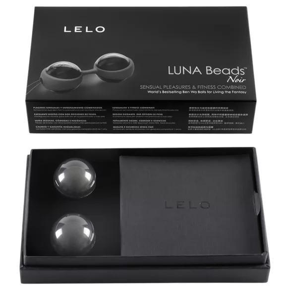 LELO Luna Noir - kintamų dydžių geišos kamuoliukas - juodas