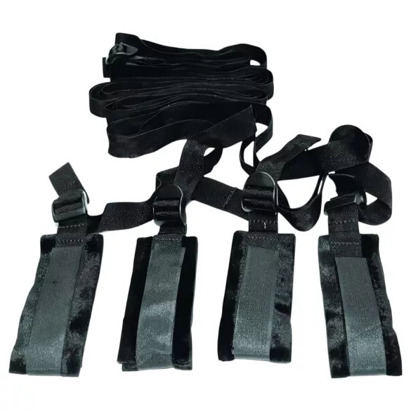 S&M - bondage pririšimo rinkinys prie lovos - juodas