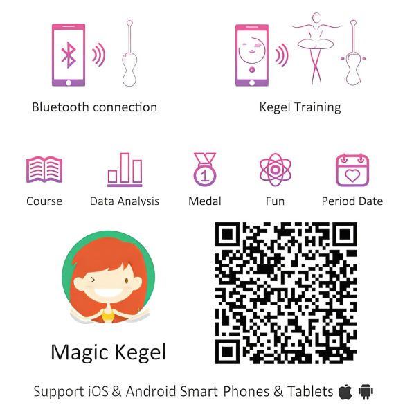Magic Motion Kegel Master - išmanus „geiša“ kamuoliukų duetas (rožinis)