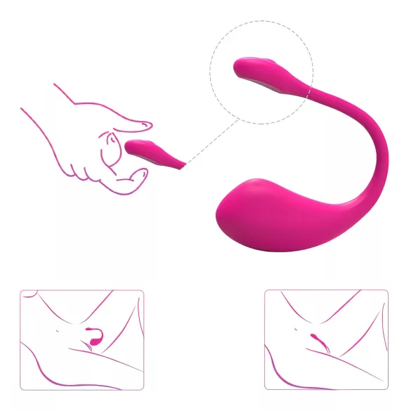 Lovense Lush 2 - nešiojamas programėle valdomas vibruojantis kiaušinėlis (rožinis)