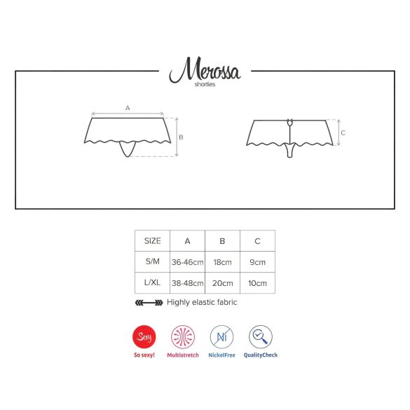 Obsessive Merossa - deimantų stiliaus atvira moteriška stringai - juoda