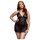 BACI Plus Size - nėriniuotas babydoll su kaklo dirželiu - juoda (XL-XXL)