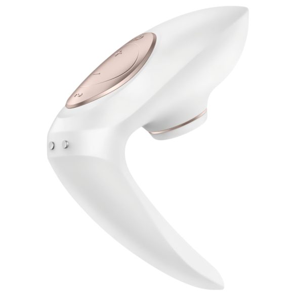 Satisfyer Pro 4 Couples - porų vibratorius su oro bangomis - įkraunamas, baltas