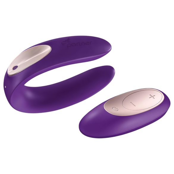 Satisfyer Double Plus Remote - belaidis, įkraunamas porų vibratorius (violetinis)