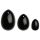 La Gemmes Yoni - geišos rutuliukų rinkinys - juodasis obsidianas (3 vnt.)
