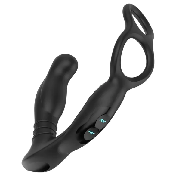 Nexus Simul8 - vibruojantis penio žiedas su analiniu dildo - juodas