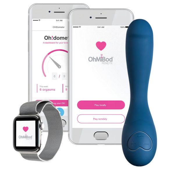 OHMIBOD Bluemotion Nex 2 - išmanus, įkraunamas G-taško vibratorius (mėlynas)