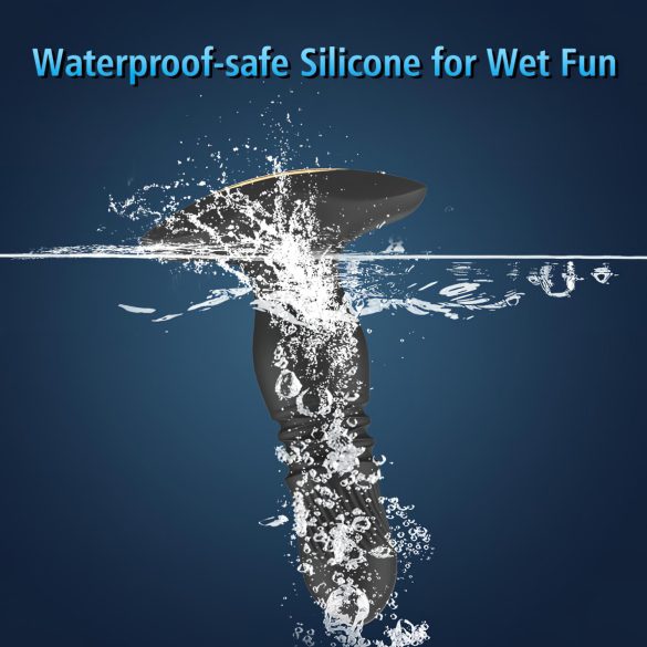 Aixiasia Roy - belaidis analinis vibratorius su stūmimo funkcija - juodas