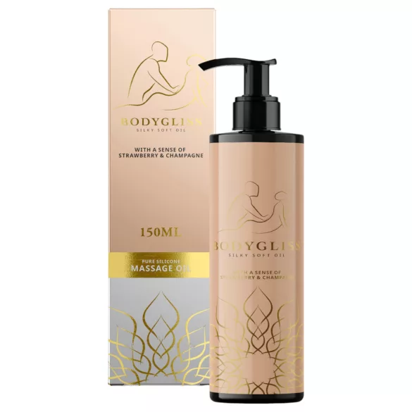 Bodygliss - masažo aliejus ir lubrikantas - braškių - 150 ml